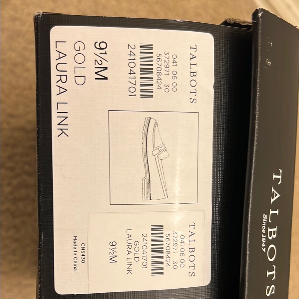 Talbots Gold Laura Link Loafers